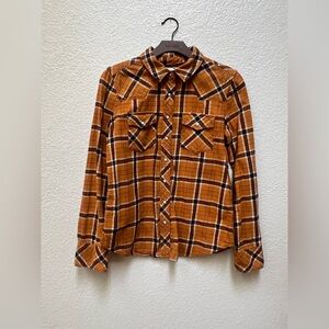 Levi's Gold and Black Plaid Flannel